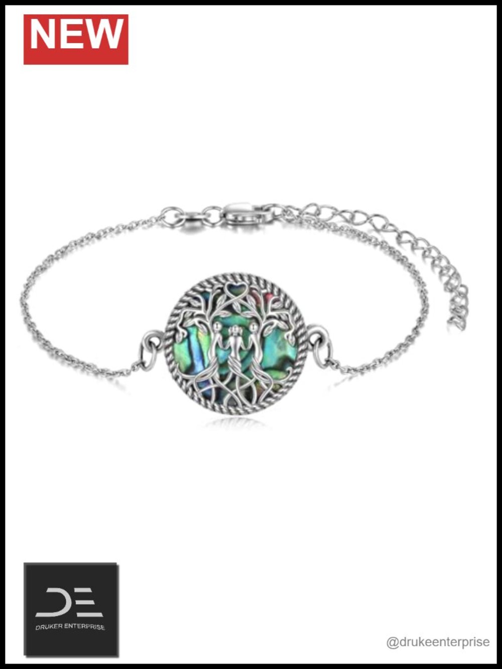 Sterling Silver Tree of Life Sister Bracelet Charm Link Jewelry Birthday Gift